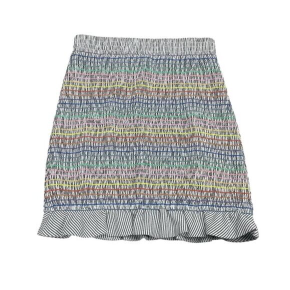 STORIA Smocked Rainbow Thread Ruffle Pull-On Mini Skirt Sz Small - Picture 7 of 8